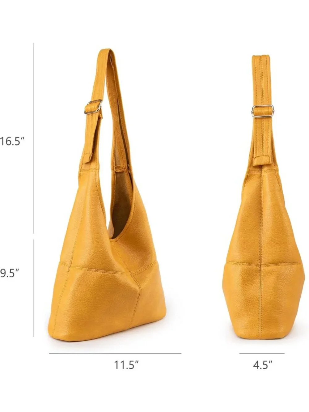 Vegan Leather Hobo Purse for Women | Soft Slouchy Shoulder Bag with Wristlet